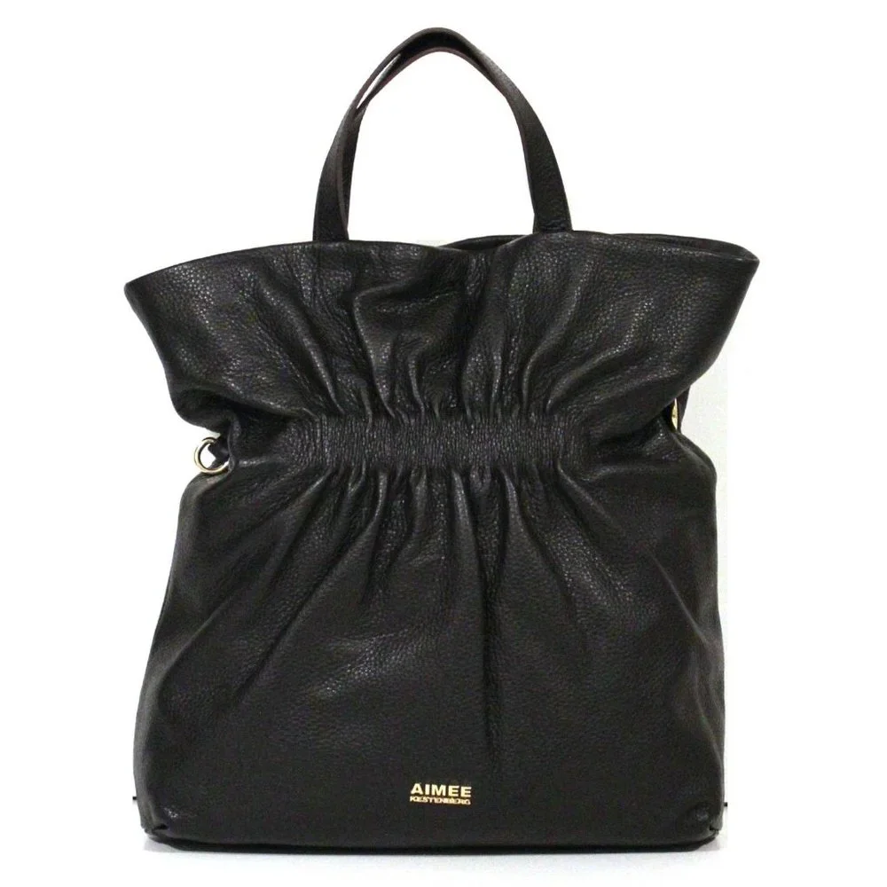 AIMEE KESTENBERG New 5th Avenue TOTE Shoulder Handbag Purse Leather BLACK 🎉HP